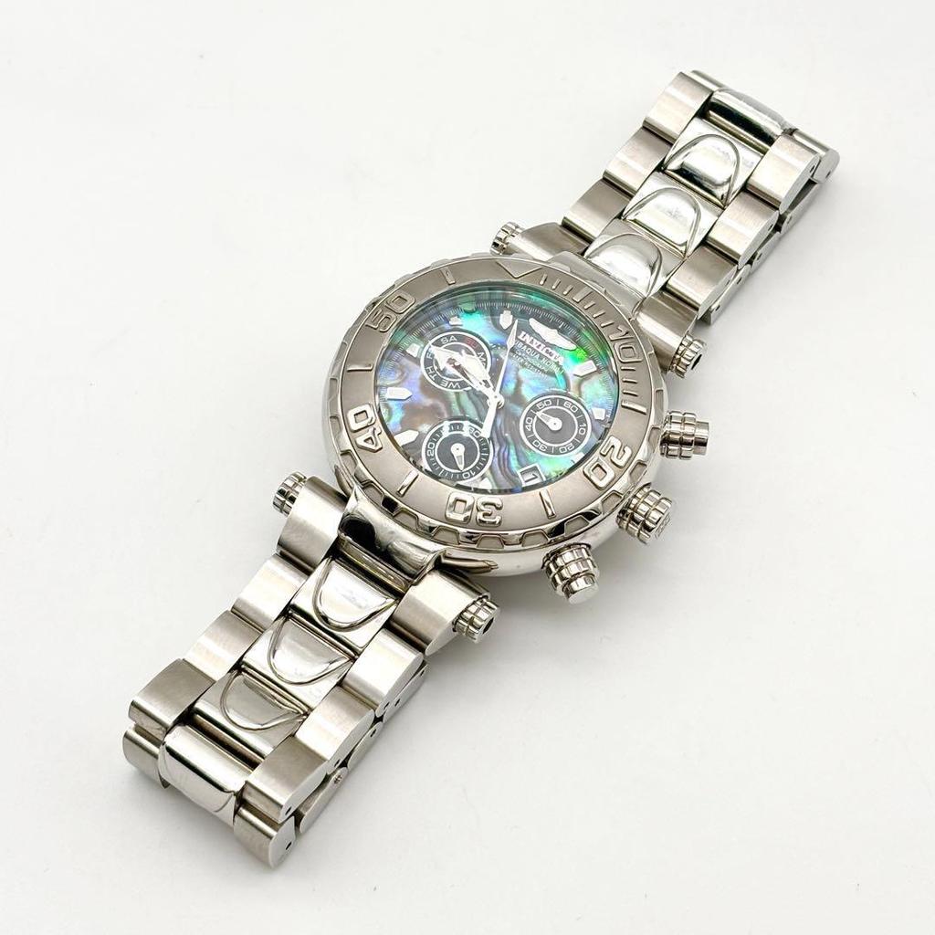 Used Good condition! INVICTA Shell Dial Sub Aqua 200M Watch Chronograph