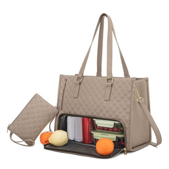 3-in-1 Tote Bag Backpack Lunch Bag Women Insulated Lunch Tote 15.6 Inch Laptop Compartment Lunch Pouch for Work Travel