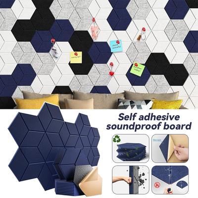 12pcs Tile Stickers Self-Adhesive Hexagonal Acoustic Panels Y-Shaped for Home Interior Decor Living Room Decoration Stickers
