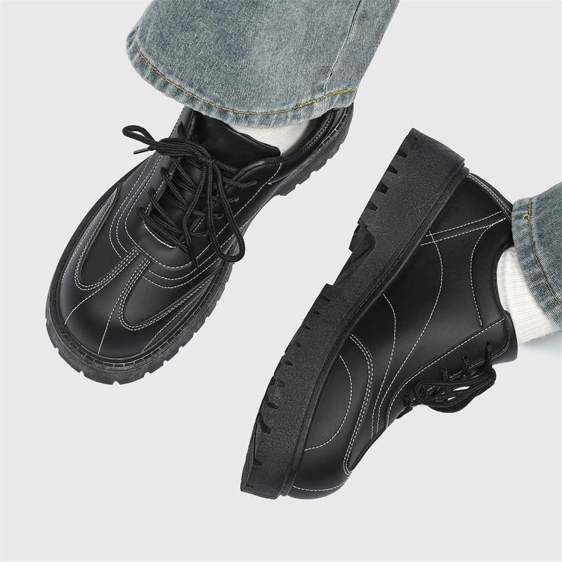 Men Casual Shoes Lace Up British Style Thick Sole Oxfords High Quality Derby Shoes Fashion Comfortable Outdoor Shoes Male 39-44