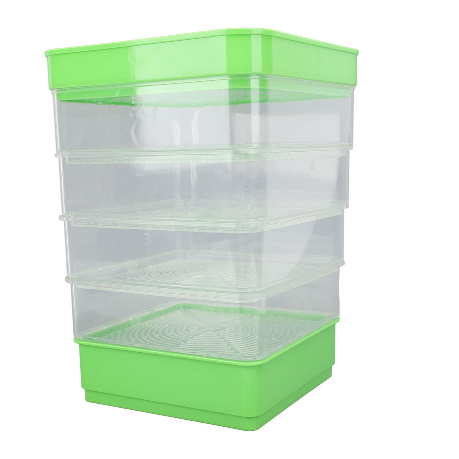 Набор для проращивания, штабелируемый, 4 яруса, экономия места, многоцелевой лоток для выращивания микрозелени, для ростков фасоли, набор для выращивания микрозелени