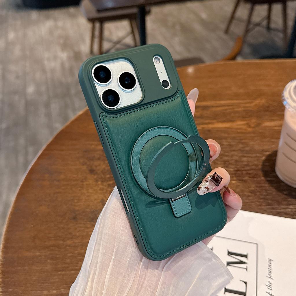 Applicable To Apple iPhone17 Promax Mobile Phone Case Bulging Leather Bracket iPhone17 Matte 16 Protective Case