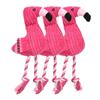 Cute Flamingo Plush Small Large Dogs Squeak Toy Cotton Rope Bite Resistant Puppy Toy Funny Accompany Pets Accessories