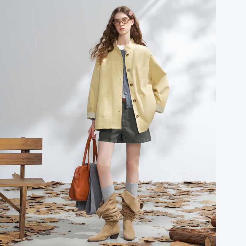Women's Loose Fit Casual Long-Sleeve Trench Coat