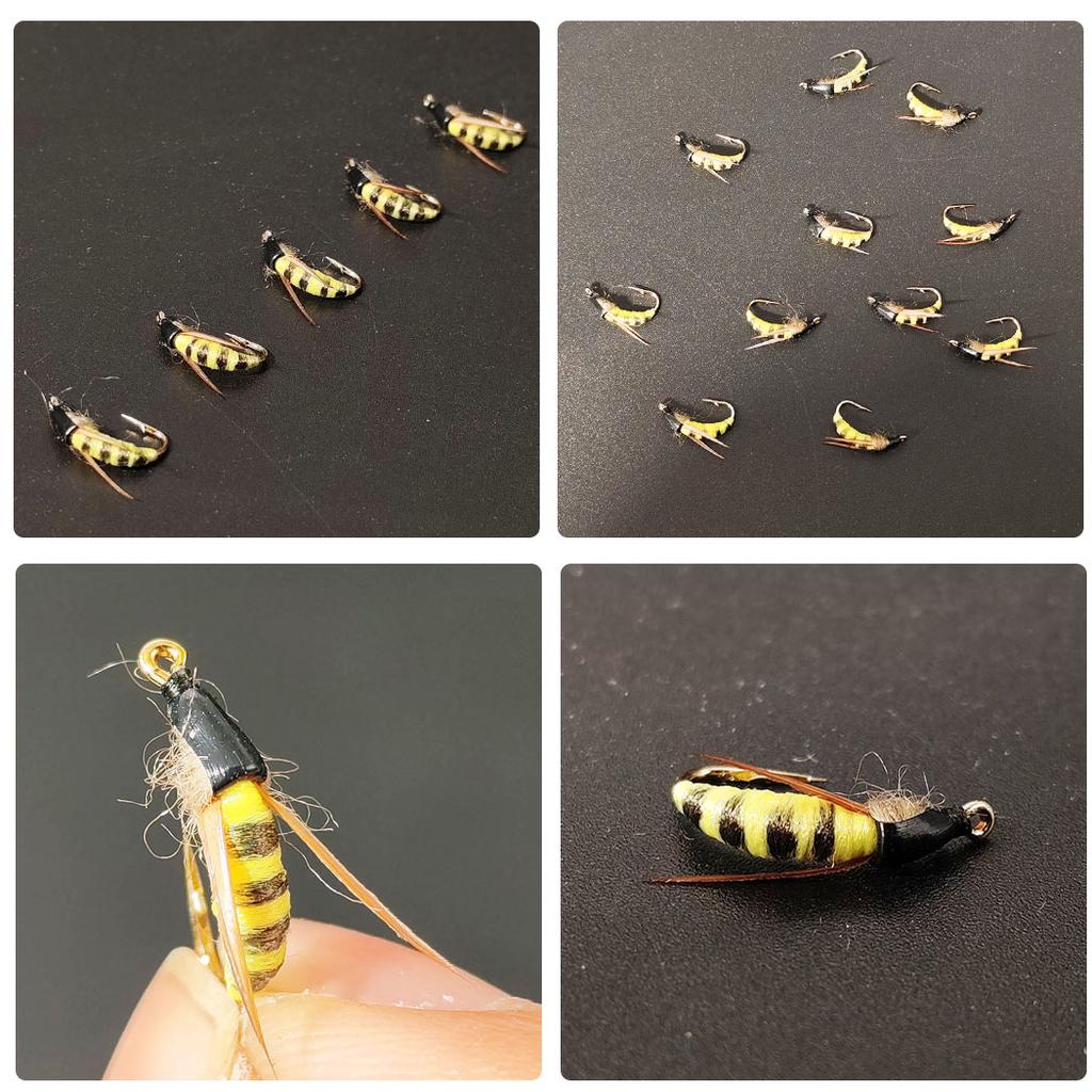21Pcs-with Flies Box Fly Fishing Flies Artificial Wet Flies Bait for Fishing Trout/Perch Fishing Lure Artificial Nymph Bait Fishing Bait Hook Size #10
