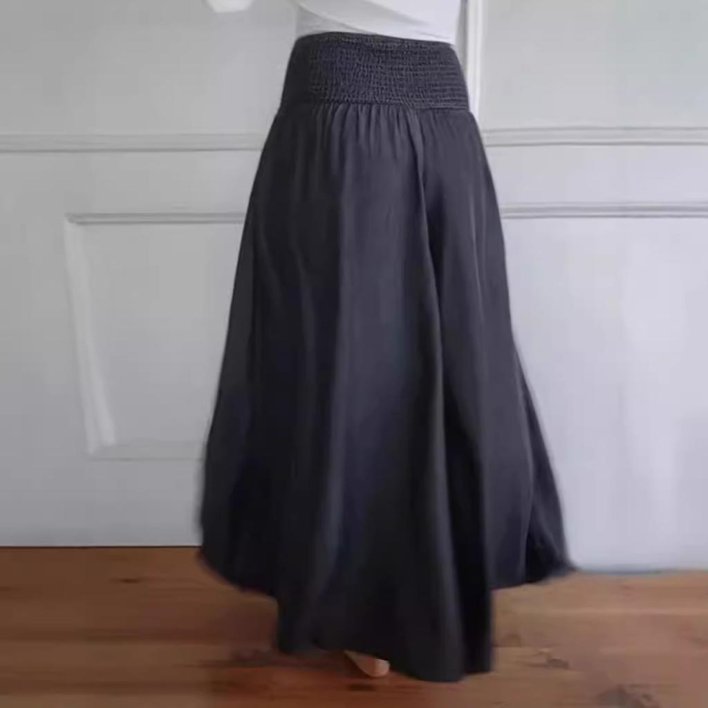 BITCED Women's Fashion Casual Range Wide Leg Elastic Waistband Wide Pants