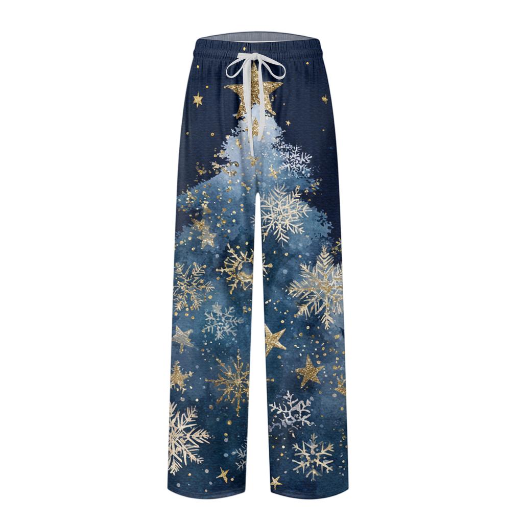 Men's Knitted Fashion Print Pocket Casual Pants Pajama Pants