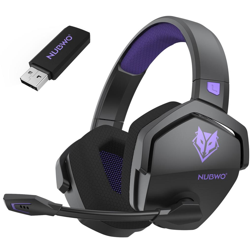NUBWO G06 Wireless ENC Noise-Cancelling Stereo Gaming Headset, Over-Ear, Bluetooth 2.4G Exclusive