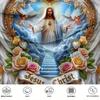2/3pcs Set Sacred Devotion Wings Cross Flower Angel Jesus Door To Heaven Bedding Set Digital Print Quilt Cover Set