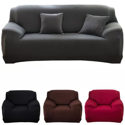 Elastic Solid Color Sofa Cover Full Protection Slipcover for Single Double Three Four Seater Couch Furniture