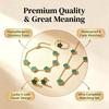 18K Gold Plated Stainless Steel 5 Leaf Clover Necklace Bracelet Earrings Ring 4pcs Jewelry Set for Women Lucky Gift