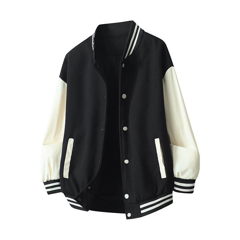 

Мужская американская бейсбольная форма, повседневная свободная куртка, модная и универсальная L чёрный