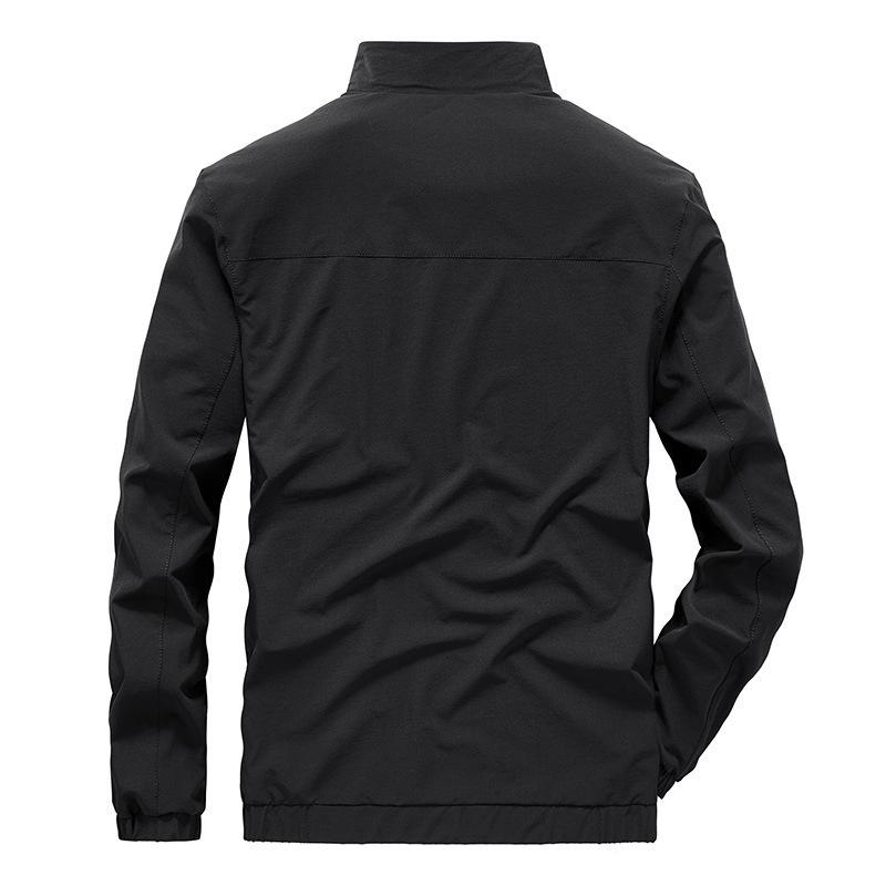 Autumn Four-sided Stretch Jacket Men's Casual Fashion Versatile Solid Color Stand-up Collar Waterproof Quick-drying Breathable Jacket