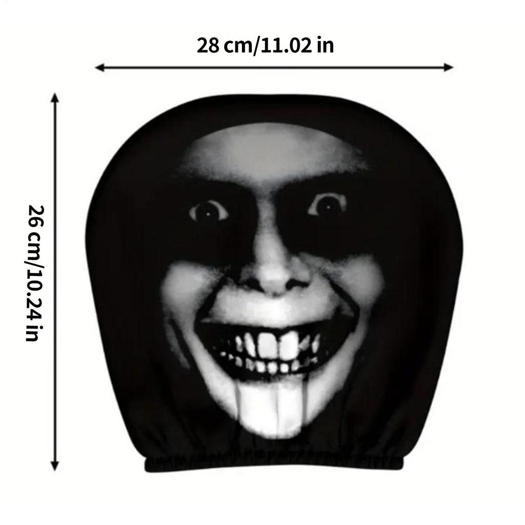 Halloween Funny Face Car Headrest Pillowcase Halloween Elastic Car Seat Headrest Protector Soft Head Rest Cover Auto Accessories