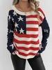 Women's Long Sleeve American Flag Sweater - Spring and Autumn Knitwear