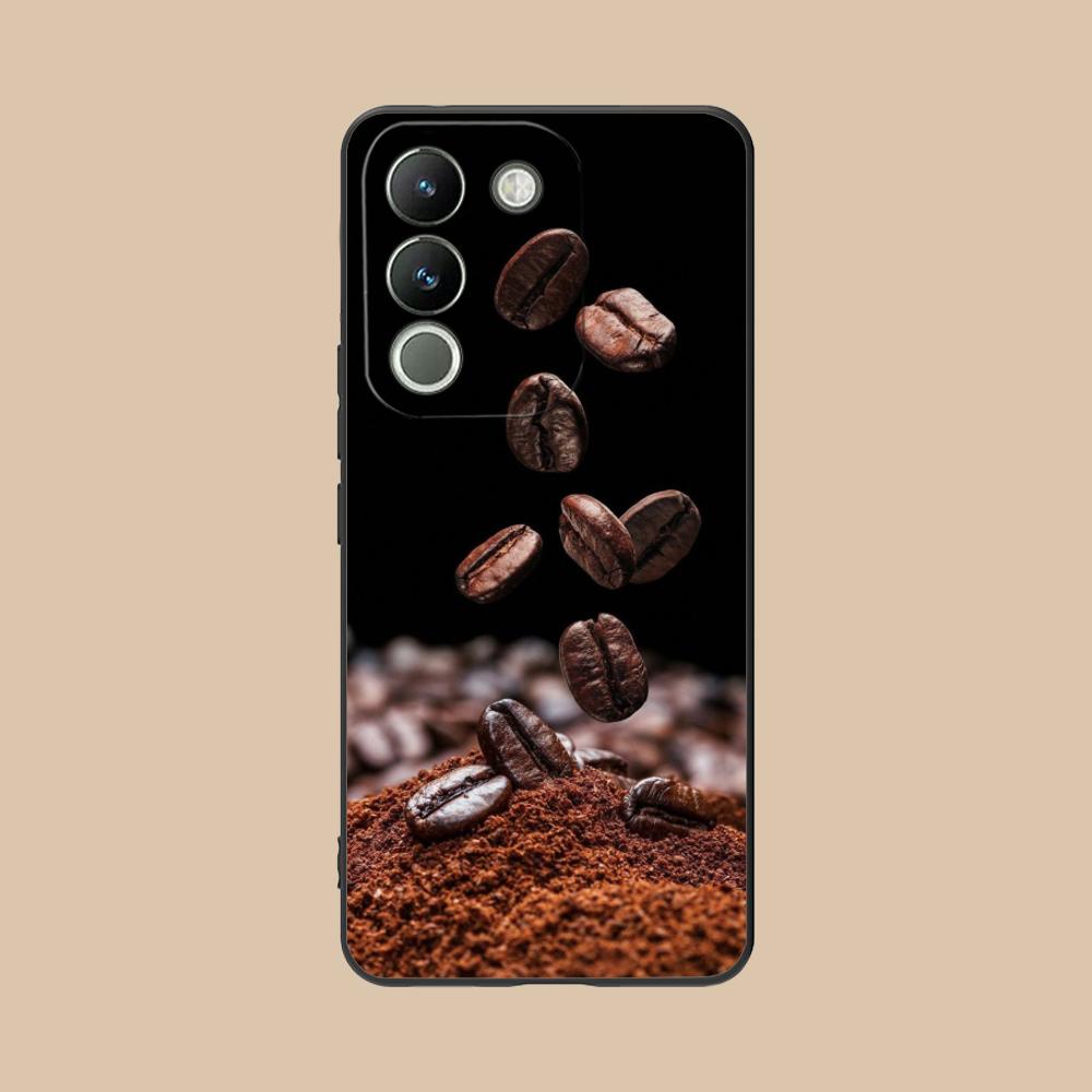 Coffee Beans Matte TPU Mobile Phone Case for VIVO V60 V50 V40 V30 V29 V27 V25 V23 Pro Lite 5G Colorful Printing Cover