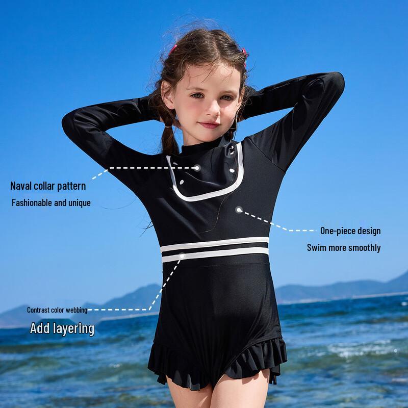 ASK JUNIOR Kids' Chlorine-Resistant One-Piece Swim Dress