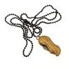 Stainless Steel Mini Folding Knife Aluminum Handle Necklace Pocket Peanut Shape Keychian Knives EDC Tool