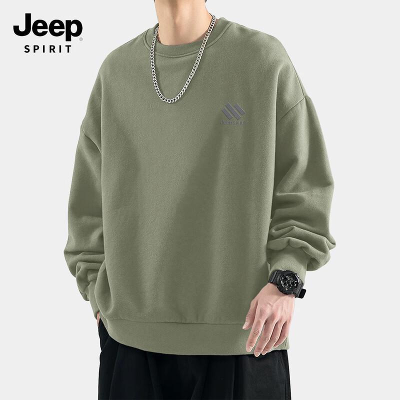 JEEP SPIRIT Men's Winter Fleece Lined Round Neck Sweatshirt