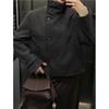 Damen Vintage Stehkragen Jacke Freizeit Unifarben Oberbekleidung Herbst Winter Kleine Frauen