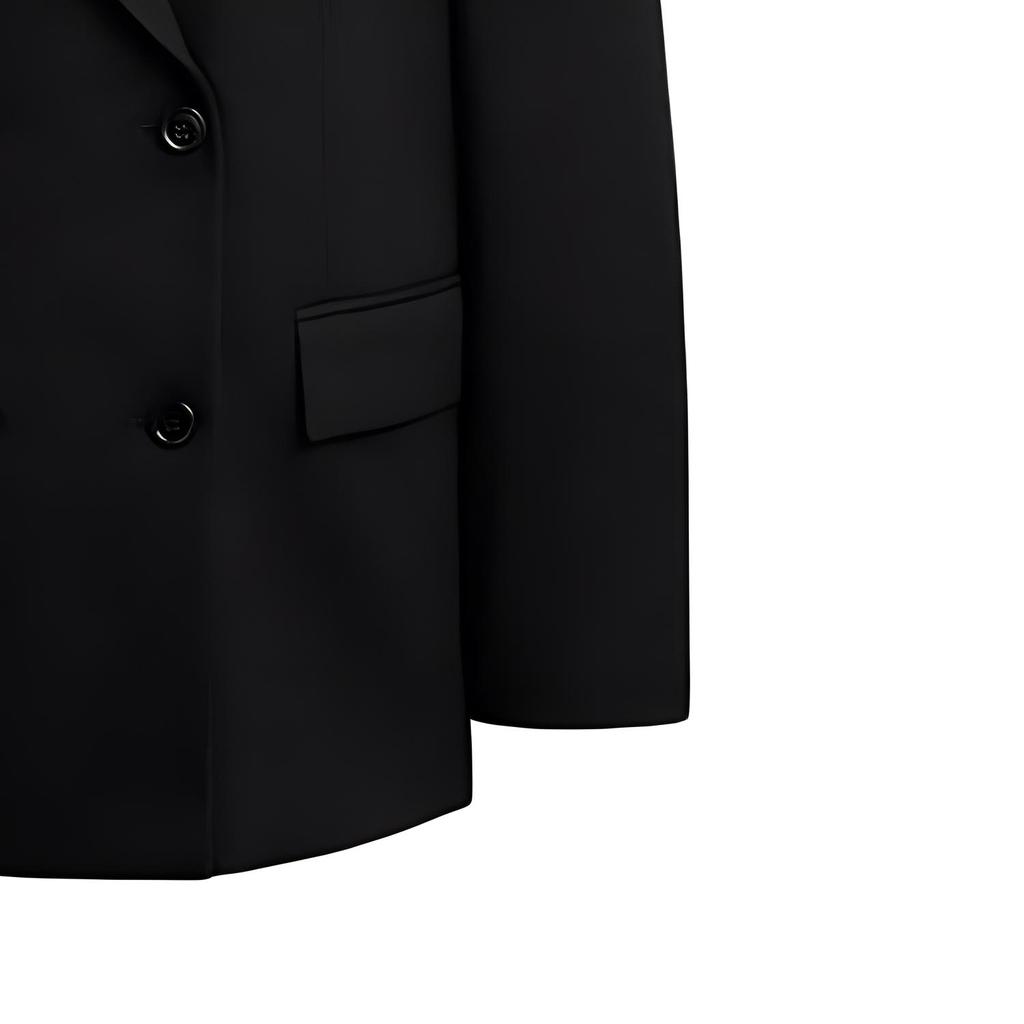 Coach Solid Color Double Breasted Casual Long Sleeve Blazer Women blazer Black CN472-BLK