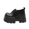 Schwarzer Klettverschluss erhöhte Plattform kleine Lederschuhe Damen neue Herbst vielseitiger Rock Mary Jane Einzelschuhe