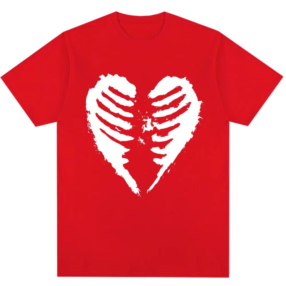 90s Vintage Style Ribcage Heart T-shirts Unisex Fashion Aesthetic Punk Y2k T-shirt Oversized Cotton Oversized T-shirts  Lightweight Breathable Clothes