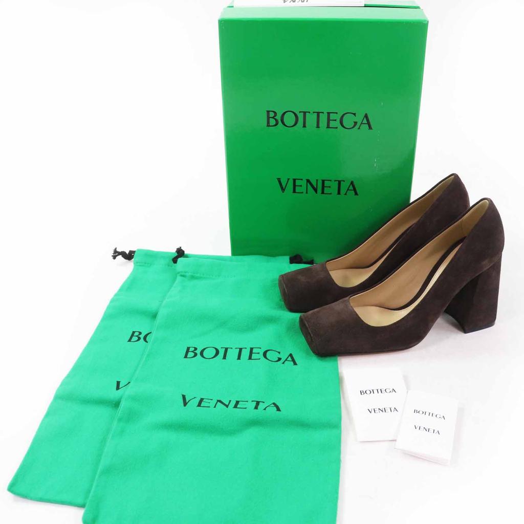 Pristine BOTTEGAVENETA pumps TOWER Chunky heel Brown Suede leather Women 38 Used