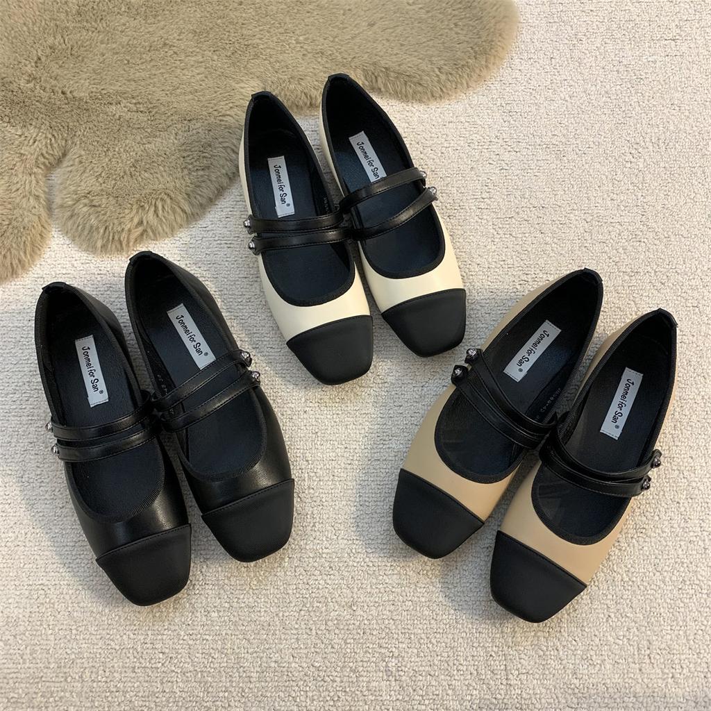 Koreanische Version von Damenschuhen zu Röcken Mary Jane Schuhe Xiaoxiangfeng flache Schuhe Französische Abend-Einzel-Schuhe Frühling 2025 Damenschuhe Lederschuhe