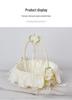 European Style Milky White Flower Girl Basket for Weddings