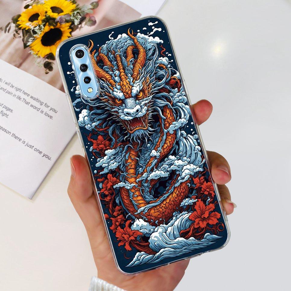For Vivo 1907 Vivo Y7s Y17s Case Back Cover Cartoon Cool Style Animals Girly Flower Fashion Soft TPU Silicone Bumper VivoY17s