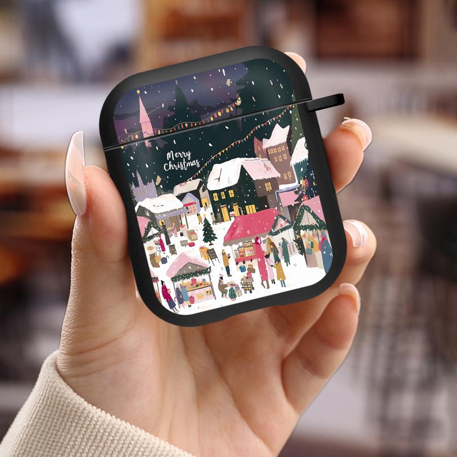 Case For Airpods 1 4 Pro3 3 2 Pro Pro2 Earphone Cases Cover Christmas Town
