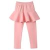 Spring & Autumn Girls' Ruffle Skirt Leggings - Korean Style, Elastic Fit, Fashionable Outerwear Pants