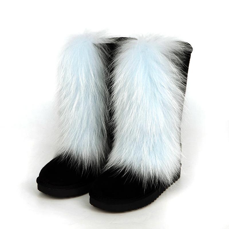 2025 Mao Mao boots children winter thick-soled high-heeled warm-fitting medium tube snow boots boots wear high-top fox hair