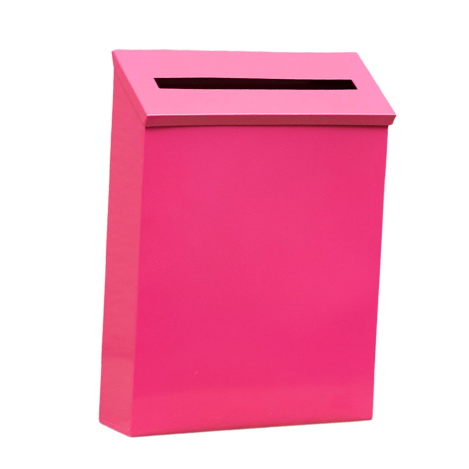 

Wall Mount Mailbox Without Lock Wall-Mounted Letterbox Newspaper Holder Box for Gate Outdoor Front Door Porch Home Office рожевий червоний колір