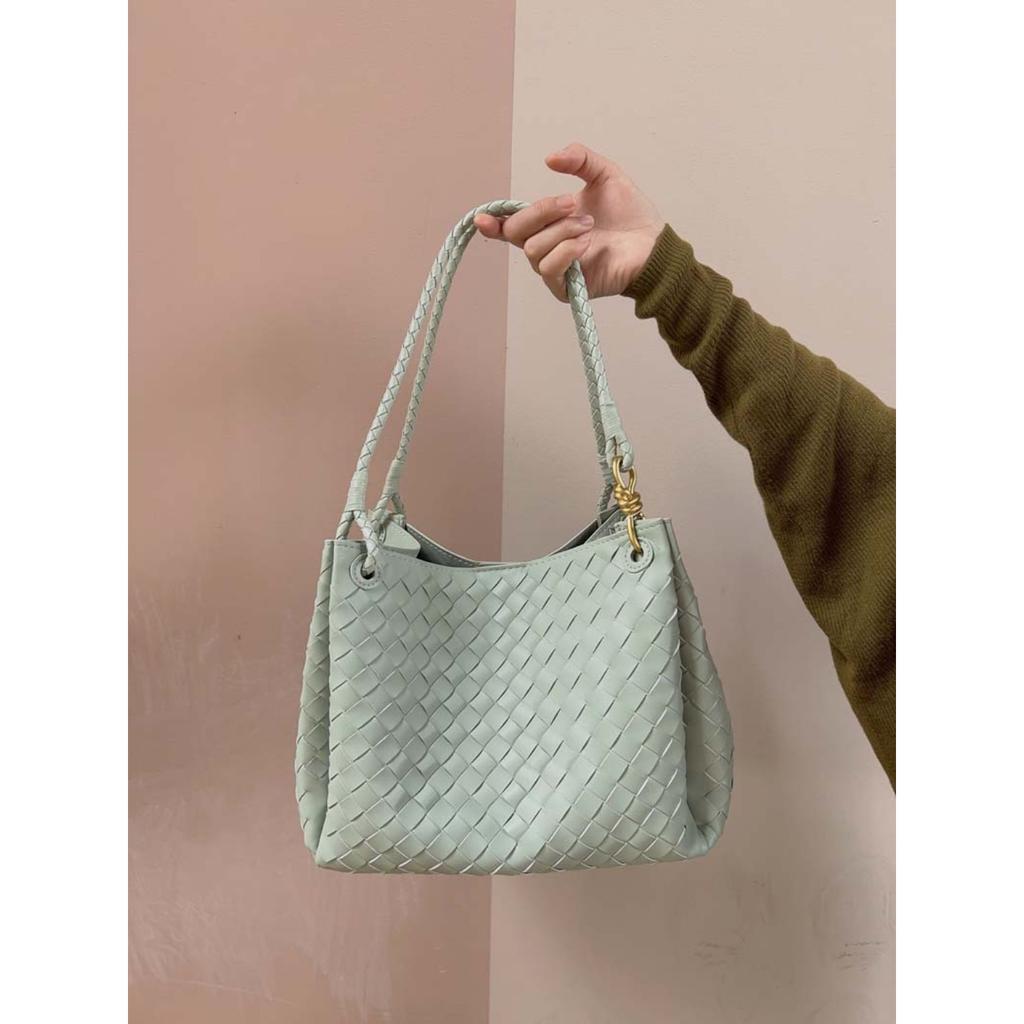 Borsa a tote in pelle a paracadute da donna intrecciata a mano a spalla a tracolla borsa cesto vegetale grande pendolare tendenza