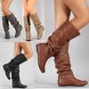 British Style Women's Boots Knee High Street StyleConcise Chelsea Boots2CM Square Heel New Fashion Neutral Party Club Women Shoe