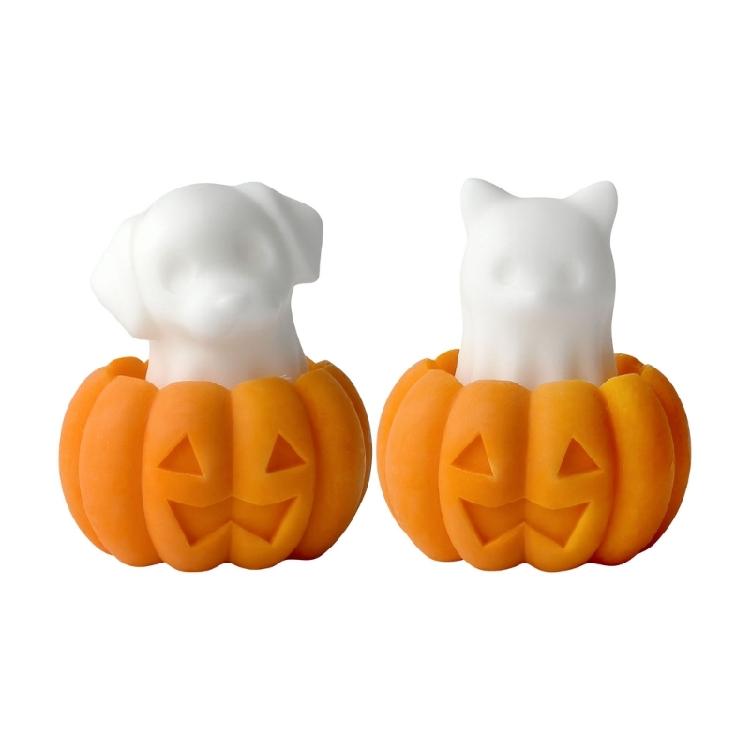 Easy Releases Silicone Mould for Halloweens Candle Pumpkin Specters Designs Crafting Supplies