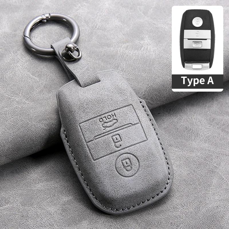 

3 Buttons Leather Car Remote Key Case Cover Shell For KIA RIO 5 Sportage Ceed Cerato K3 K4 K5 Sorento Optima Picanto Soul Forte