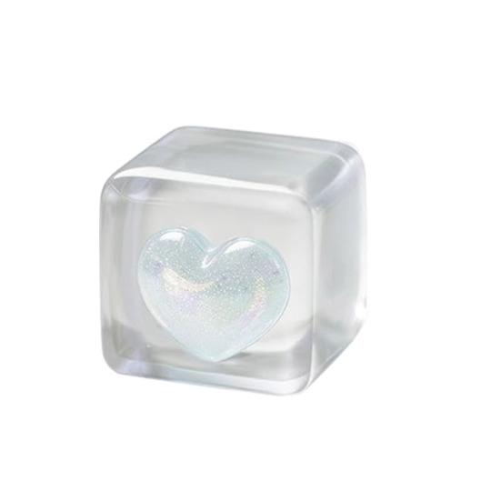 

1/5 шт. Прозрачная игрушка-пищалка в виде кубика льда, светящаяся в темноте, в форме сердца. Сенсорная игрушка-фиджет, снимающая тревогу, мячик от стресса. Подарок на День святого Валентина 1pc
