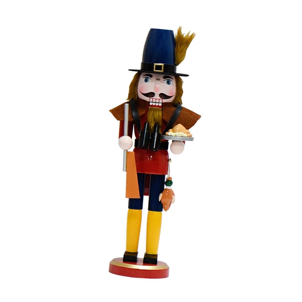 Traditional Wooden Nutcracker Ornament Statue Collectible Desk Sculpture Figurine Christmas