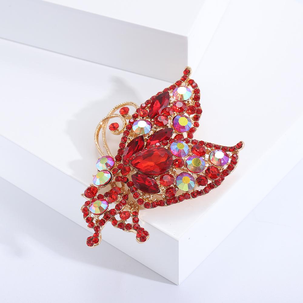 Internet Celebrity Luxury Full Diamond Butterfly Brooch Girl Cute Pin Fashion Popular Corsage Accessories