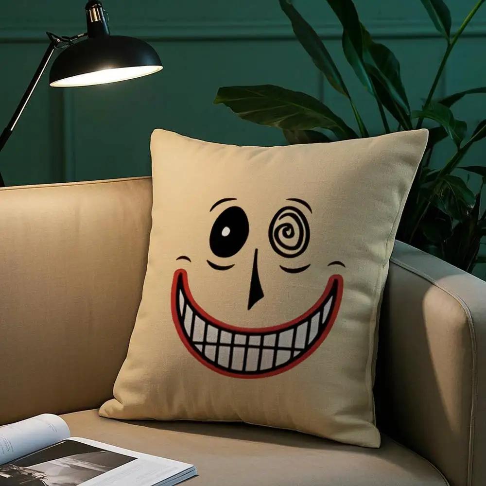 Federa per Cuscino Espressioni Horror di Halloween Peluche Corto Stampa Copricuscino Quadrato Cuscini Decorativi per Divano Arredamento Casa