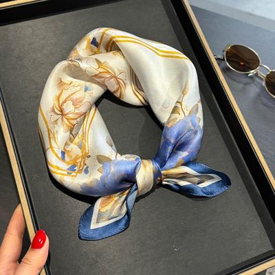 Silk Scarf, Small Square Scarf, Women's Spring/summer Korean Style Thin Silk Scarf, Versatile Mulberry Silk Sun Protection Decorative Scarf