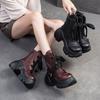 Fashion GKTINOO Retro Thick Soled Short Boots 2025 Autumn Winter New Genuine Leather Round Toe Solid Color Versatile Platform Shoes