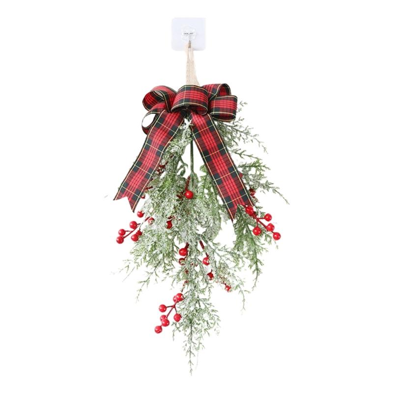 Holiday Charm Pine Branch Wreath Christmas Wreath Hangings with Pinecones and Berries for Welcoming Door Decors