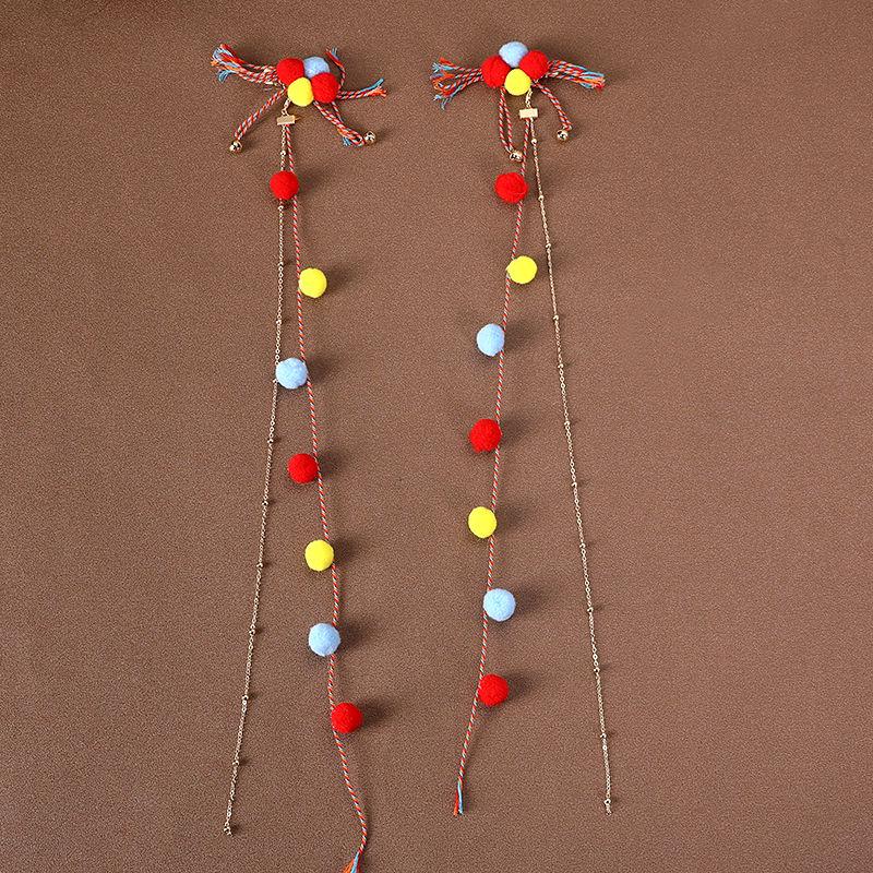 Böhmisches Retro Halsketten- & Ohrring-Set: Ethnischer Stirnschmuck im tibetischen Stil