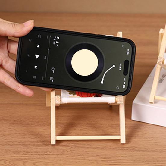 Phone Stand Solid Wood Canvas Construction Mini Lounge Chair Design Multi-Angle Adjustable Phone Holder Desktop Ornament