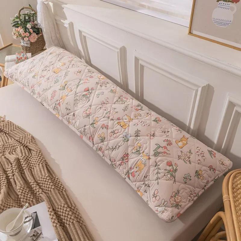 120/150/180cm Long Pillowcase Soft Polyester One-sided Quilted Hugging Pillow Cover Couple Lover Pillow Case