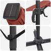 Cantilever Sun Umbrella with LED Light Strips Terracotta 351 X 250 X 253 Cm